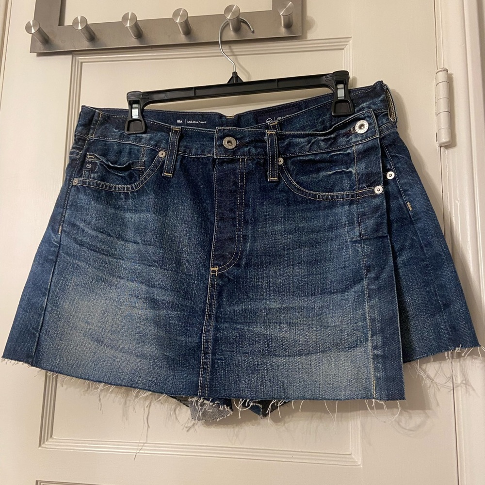 Ag Adriano Goldschmied Blue Denim Skort